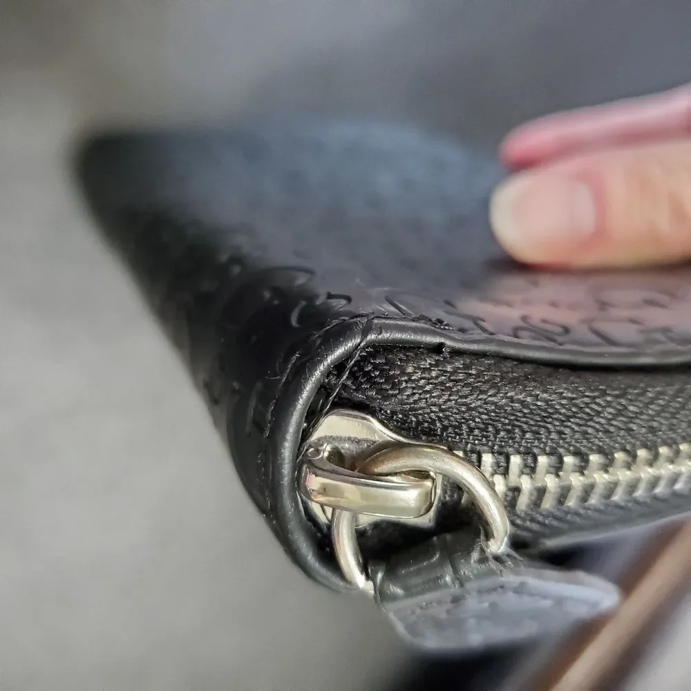 Guess black zip wallet